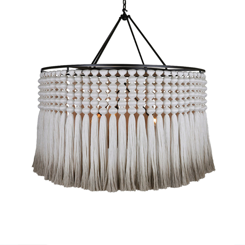 Люстра серая плетеная с кисточками Boho Tassel Chandelier Серый Темная бронза Люстра серая плетеная с кисточками Boho Tassel Chandelier Серый Темная бронза в Сочи | Loft Concept