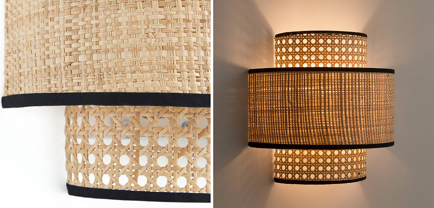 Бра Ottar Wicker Double lampshade - Loft-Concept в Сочи