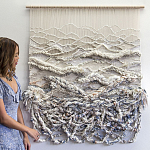 Дизайнерское современное текстильное панно Жемчуг варинант исполнения - 1 | Loft Concept в Сочи