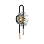 Бра черного цвета с круглым прозрачным стеклянным плафоном Virelia  варинант исполнения - 3 | Loft Concept в Сочи