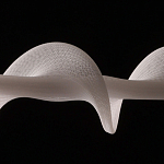 Люстра горизонтальная с волнистым белым плафоном Golden Swirl варинант исполнения - 7 | Loft Concept в Сочи