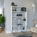 Стеллаж прямой белый с 5-ю открытыми полками NORFOLK BOOKCASE WHITE варинант исполнения - 1 | Loft Concept в Сочи
