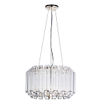 Люстра подвесная круглая с прозрачными хрустальными трубками и золотистым каркасом Диаметр 44 см Hexagon Tube Light варинант исполнения - 1 | Loft Concept в Сочи