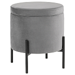 Серый пуф на черных ножках SANJAY варинант исполнения - 1 | Loft Concept в Сочи