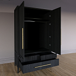 Шкаф платяной Primo с выдвижными ящиками шпон Светлый дуб варинант исполнения - 4 | Loft Concept в Сочи