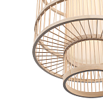 Подвесной светильник из деревянных прутьев с плафоном из натуральной ткани Light Inside the Cell варинант исполнения - 6 | Loft Concept в Сочи