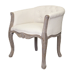 Кресло низкое в стиле прованс Бежевый Лен Louis French Armchair  варинант исполнения - 3 | Loft Concept в Сочи
