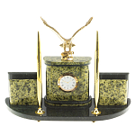 Настольный письменный набор из змеевика и бронзы с декором в виде орла Successful Leader варинант исполнения - 1 | Loft Concept в Сочи