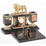 Настольный письменный набор из яшмы и долерита с декором виде льва Manager Organizer варинант исполнения - 2 | Loft Concept в Сочи