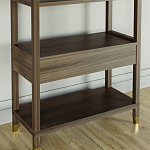 Стеллаж Elsa Dreams Walnut со стеклянными полками и ящиком варинант исполнения - 6 | Loft Concept в Сочи