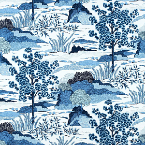 Ткань Blue landscape синий пейзах T3-89