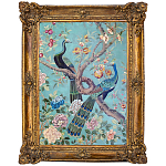 Постер в раме в стиле шинуазри Павлины на дереве Chinoiserie Imperial Garden Peacocks on a Tree Poster варинант исполнения - 2 | Loft Concept в Сочи