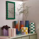 Настенное зеркало в зеленой раме Nya Green Mirror варинант исполнения - 3 | Loft Concept в Сочи