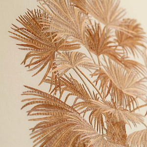 Обои с вышивкой ручной работы Deco Palms Raffia on linen