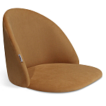 Барный стул со спинкой и металлической подставкой на 3-х деревянных ножках Горчичный Велюр Vendramin Chair варинант исполнения - 2 | Loft Concept в Сочи