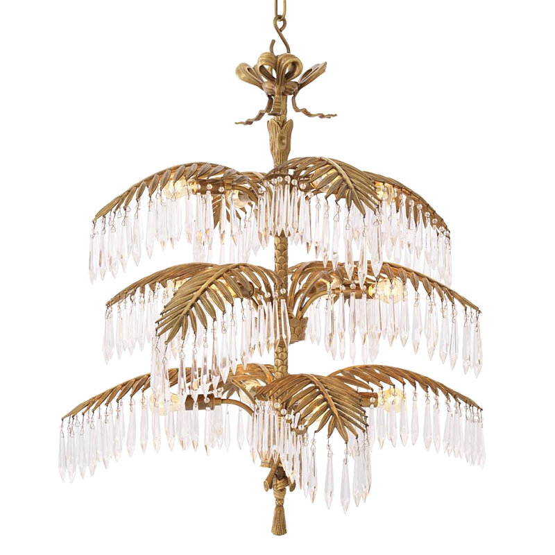 Люстра Eichholtz Chandelier Hildebrandt L Латунь Прозрачный (Transparent) в Сочи | Loft Concept 
