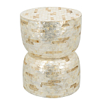 Приставной столик с мозаичным рисунком из раковин устриц Bone Inlay варинант исполнения - 1 | Loft Concept в Сочи