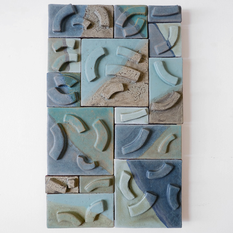 Геометрическое Объемное Панно Blue Curve Голубой Бирюзовый в Сочи | Loft Concept 