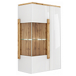 Витрина навесная двухдверная с белым глянцевым фасадом Grace of Furniture варинант исполнения - 1 | Loft Concept в Сочи