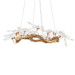 Люстра подвесная с прозрачными стеклянными птичками на ветвях Диаметр 100 см Serip Voa варинант исполнения - 6 | Loft Concept в Сочи