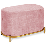 Банкетка овальная пыльно-розовый велюр на 4-х металлических ножках золотого цвета SANJAY варинант исполнения - 1 | Loft Concept в Сочи