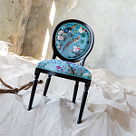 Стул из массива бука бирюзовый с изображением птиц и цветов Turquoise Chinoiserie Birds Garden Chair варинант исполнения - 6 | Loft Concept в Сочи