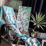 Постер на холсте в стиле шинуазри с изображением сада Chinoiserie Imperial Peach Garden Poster варинант исполнения - 3 | Loft Concept в Сочи