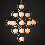 Люстра с закругленным каркасом золотого цвета и белыми плафонами Round Curl варинант исполнения - 3 | Loft Concept в Сочи