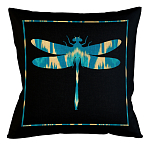 Подушка декоративная стрекоза бирюзово-жёлтая Ikat Pattern варинант исполнения - 1 | Loft Concept в Сочи