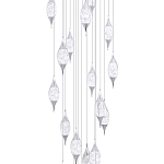 Большая каскадная люстра с хрустальными подвесками Esme Drops Crystal Chrome Cascade Chandelier 25 варинант исполнения - 2 | Loft Concept в Сочи