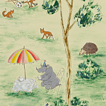 Обои ручная роспись Promenade Original colourway on cream painted silk варинант исполнения - 2 | Loft Concept в Сочи