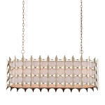 Люстра овальной формы с фактурным серебряным каркасом и тканевым абажуром Silver Honeycomb варинант исполнения - 3 | Loft Concept в Сочи