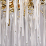 Люстра золотого цвета с декоративными ветками и длинными прозрачными стеклянными подвесами в форме сосулек Droplet Chandelier варинант исполнения - 4 | Loft Concept в Сочи