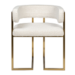 Стул букле бежевый с каркасом цвета матовое золото Tactility варинант исполнения - 1 | Loft Concept в Сочи