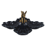 Менажница темно-синяя фарфоровая с бронзовой фигуркой ангела Eden Garden варинант исполнения - 1 | Loft Concept в Сочи