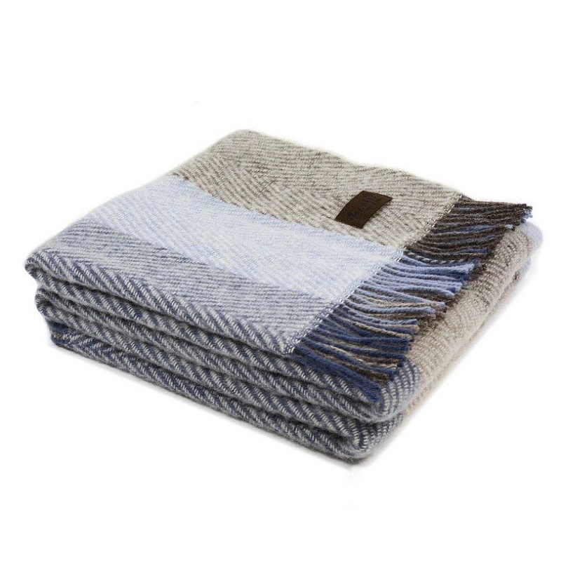 Плед VADSO SPINA 1002 Marzotto Серый Голубой в Сочи | Loft Concept 