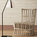 Торшер с черным каркасом и белым тканевым абажуром в форме конуса Stylish Solution варинант исполнения - 4 | Loft Concept в Сочи