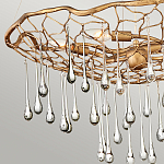 Люстра подвесная золотого цвета с металлическим сетчатым основанием и стеклянными каплевидными подвесками Hinkley варинант исполнения - 5 | Loft Concept в Сочи