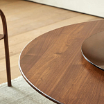 Стол обеденный круглый с двойной столешницей Walnut Wood Table варинант исполнения - 6 | Loft Concept в Сочи