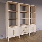 Модульный стеллаж Primo из трех составных элементов Светлый дуб варинант исполнения - 3 | Loft Concept в Сочи