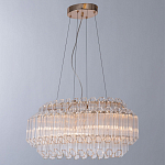 Люстра подвесная многослойная с прозрачными хрустальными трубками и золотистым каркасом Hexagon Tube Light варинант исполнения - 2 | Loft Concept в Сочи