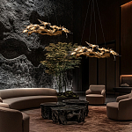 Люстра подвесная с прозрачными стеклянными птичками на ветвях Диаметр 80 см Serip Voa варинант исполнения - 11 | Loft Concept в Сочи