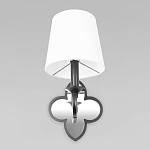 Бра с белым текстильным абажуром и декоративным основанием в виде четырехлистника с зеркальной вставкой Vitorino варинант исполнения - 10 | Loft Concept в Сочи