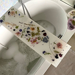 Поднос для ванны из эпоксидной смолы с цветами белая Epoxy Resin Flowers Bath Tray White варинант исполнения - 3 | Loft Concept в Сочи