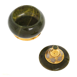 Икорница с крышкой с гравировкой из натурального камня Нефрит Decorative Cavair Dishes варинант исполнения - 5 | Loft Concept в Сочи