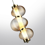 Подвесной светильник с 3-мя рифлеными стеклянными шарами Marcelh Light варинант исполнения - 5 | Loft Concept в Сочи
