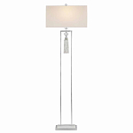 Торшер с прямоугольным тканевым абажуром на белом мраморном основании Silver Threads варинант исполнения - 1 | Loft Concept в Сочи