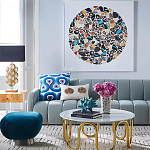 Дизайнерский журнальный столик чёрный с круглой столешницей Arycy варинант исполнения - 1 | Loft Concept в Сочи