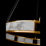 Люстра в виде кольца из натурального камня Golden Alavastor варинант исполнения - 3 | Loft Concept в Сочи