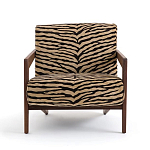 Кресло с обивкой из шенилла с тигровым принтом Tiger Chair варинант исполнения - 1 | Loft Concept в Сочи